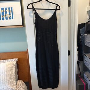 Lulu's Black Knit Midi Dress